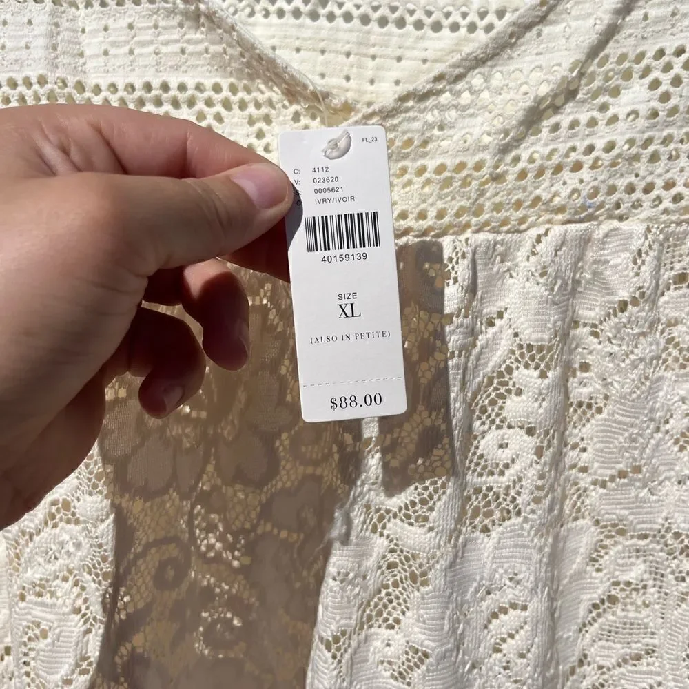 Anthropologie Meadow Rue Lace Cross-back Top NWT